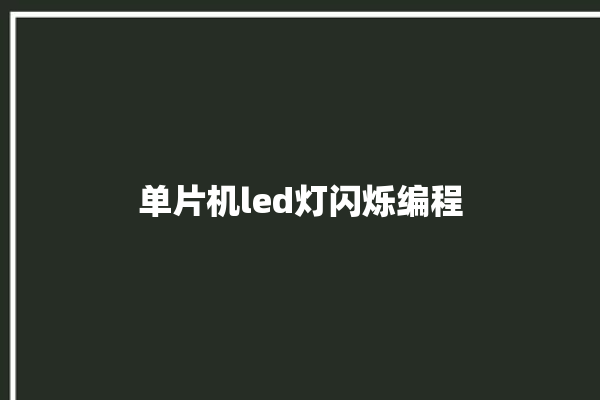 单片机led灯闪烁编程