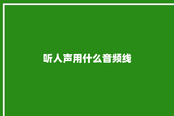 听人声用什么音频线