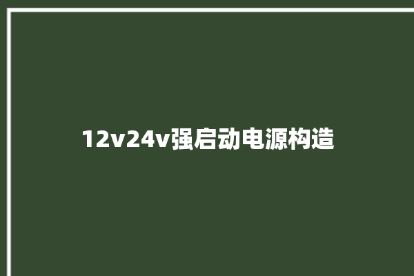 12v24v强启动电源构造