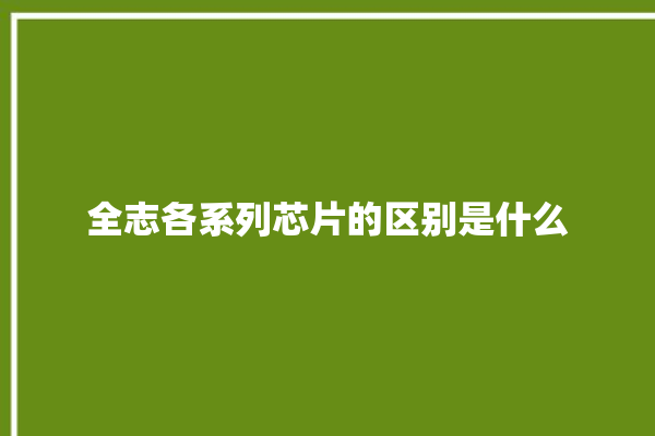 全志各系列芯片的区别是什么