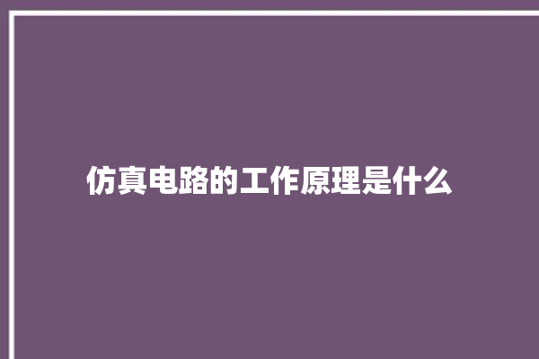 仿真电路的工作原理是什么