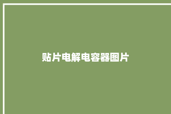 贴片电解电容器图片