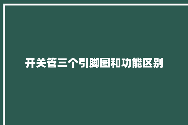 开关管三个引脚图和功能区别