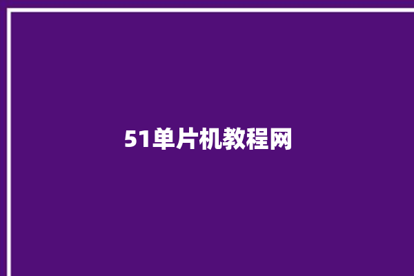 51单片机教程网