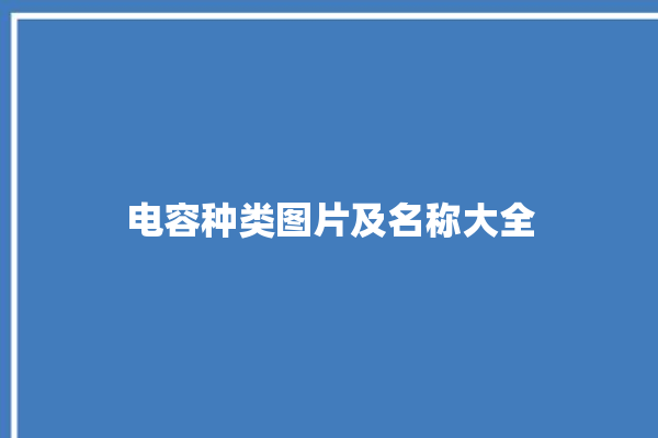 电容种类图片及名称大全