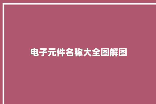 电子元件名称大全图解图