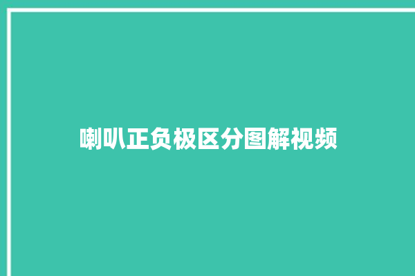 喇叭正负极区分图解视频