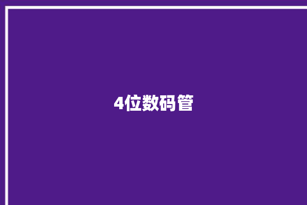 4位数码管