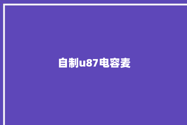 自制u87电容麦