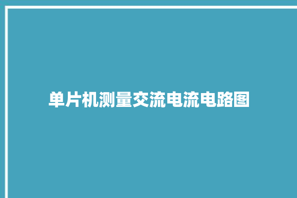 单片机测量交流电流电路图