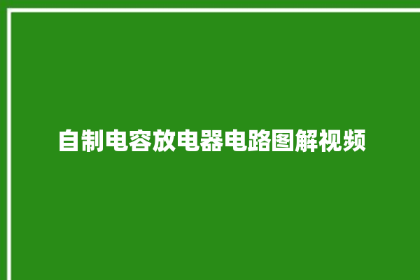 自制电容放电器电路图解视频