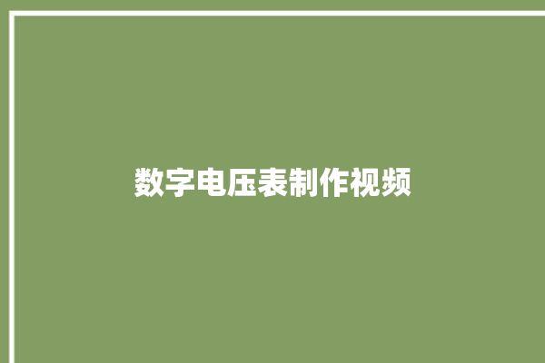 数字电压表制作视频