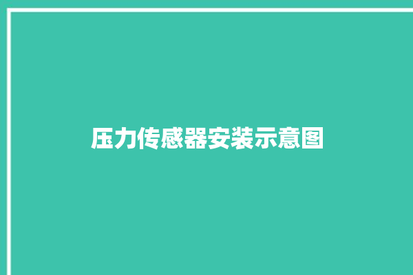 压力传感器安装示意图