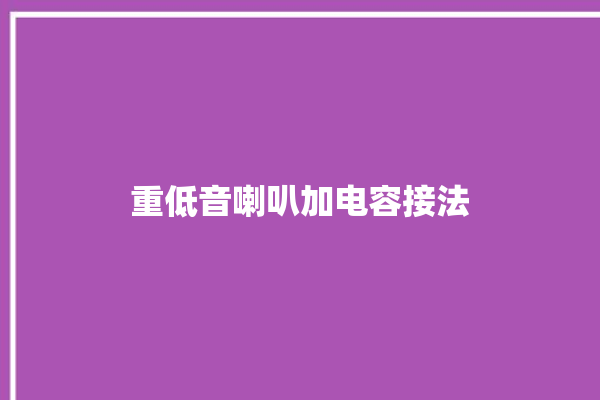 重低音喇叭加电容接法