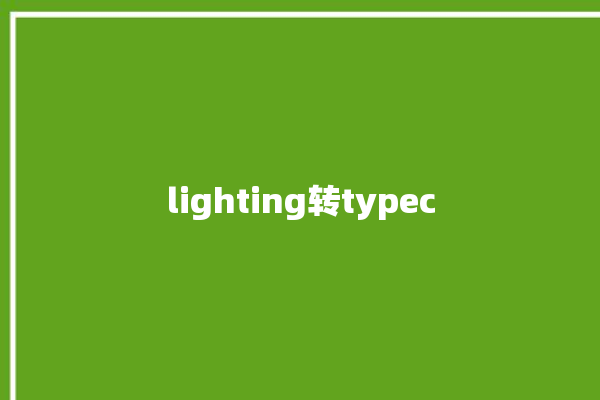 lighting转typec