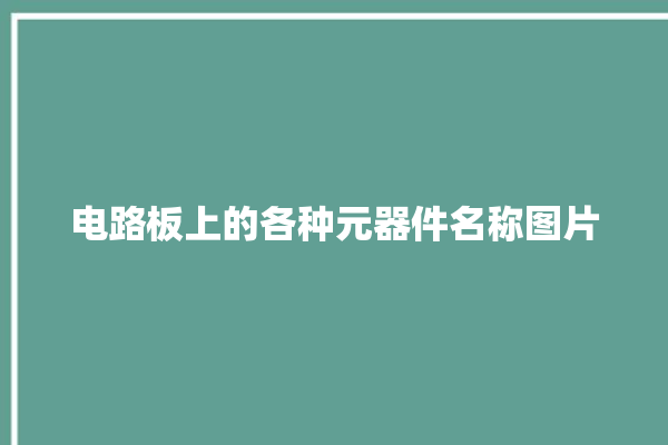 电路板上的各种元器件名称图片