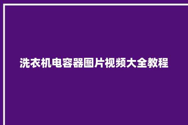 洗衣机电容器图片视频大全教程