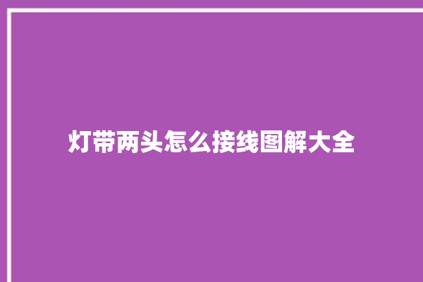 灯带两头怎么接线图解大全