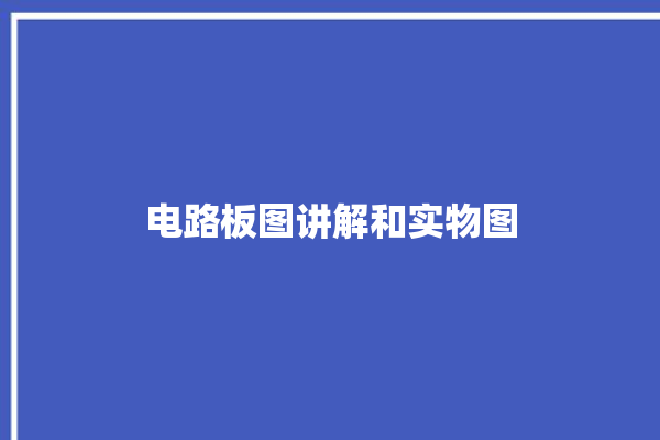 电路板图讲解和实物图