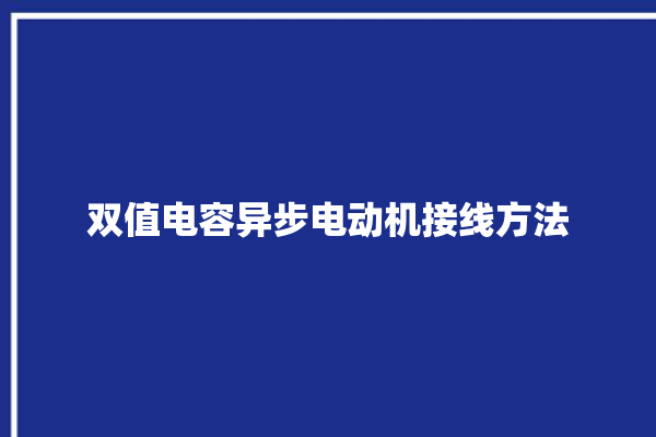 双值电容异步电动机接线方法