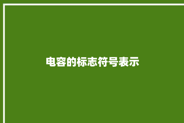 电容的标志符号表示