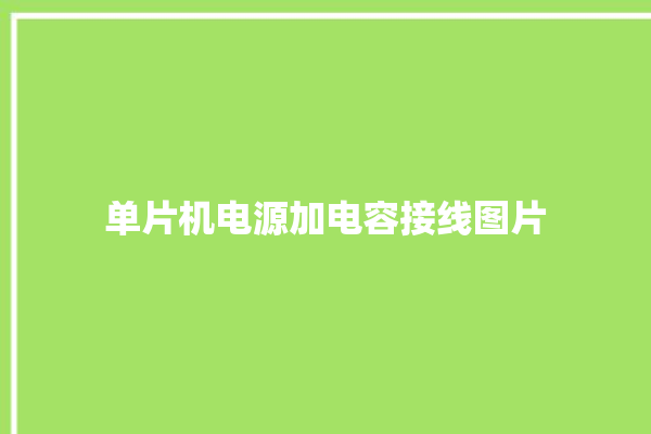 单片机电源加电容接线图片