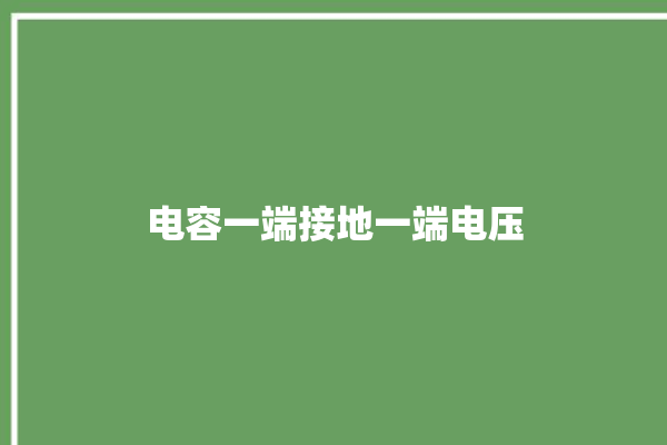 电容一端接地一端电压