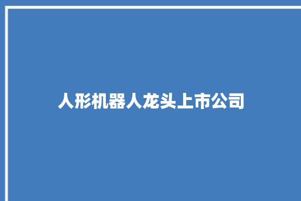 人形机器人龙头上市公司