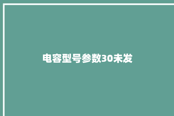 电容型号参数30未发