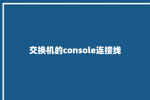 交换机的console连接线