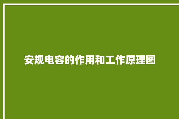 安规电容的作用和工作原理图