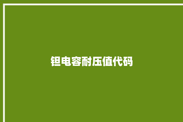 钽电容耐压值代码