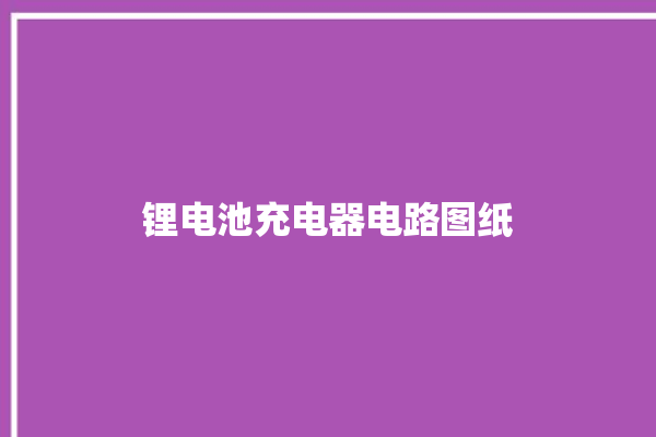 锂电池充电器电路图纸