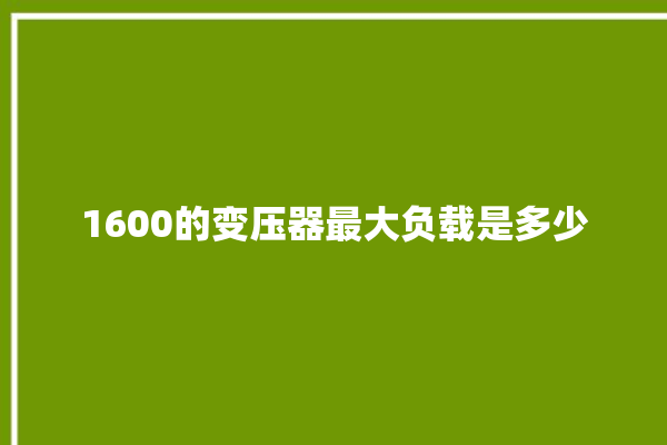 1600的变压器最大负载是多少