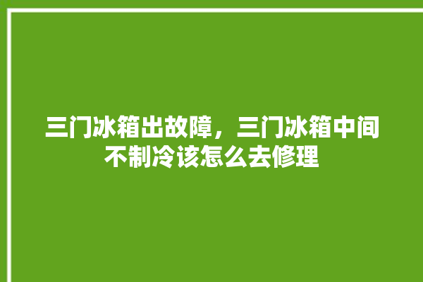 三门冰箱出故障，三门冰箱中间不制冷该怎么去修理