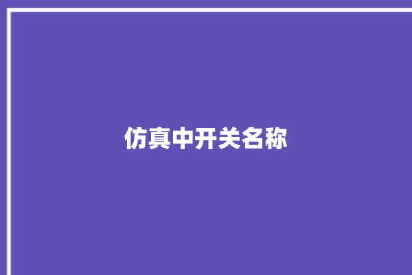 仿真中开关名称