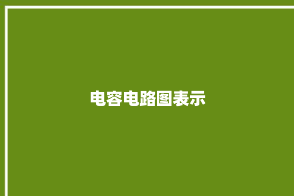 电容电路图表示