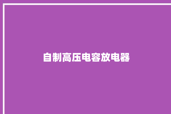 自制高压电容放电器