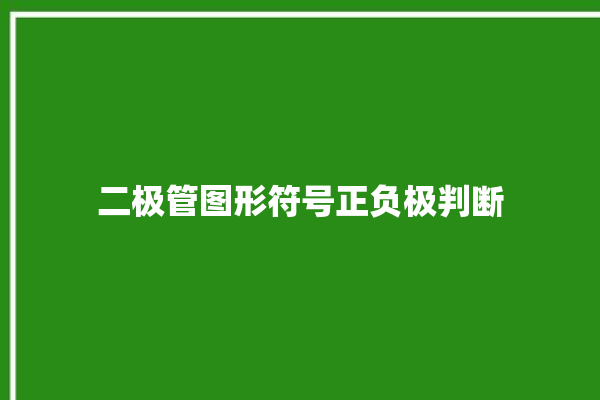 二极管图形符号正负极判断