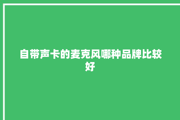 自带声卡的麦克风哪种品牌比较好