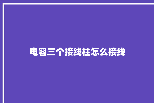 电容三个接线柱怎么接线