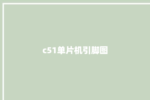 c51单片机引脚图