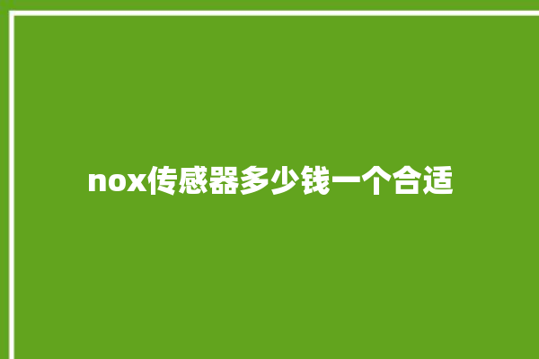 nox传感器多少钱一个合适