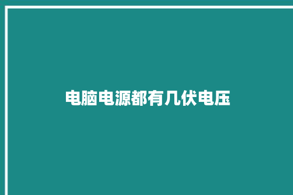 电脑电源都有几伏电压