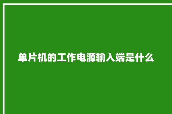 单片机的工作电源输入端是什么