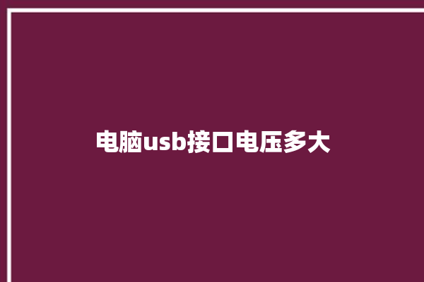 电脑usb接口电压多大