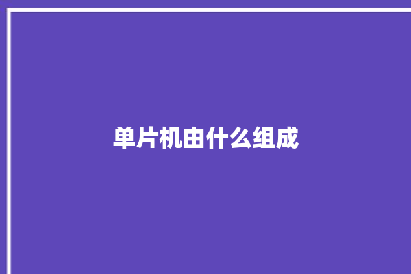 单片机由什么组成