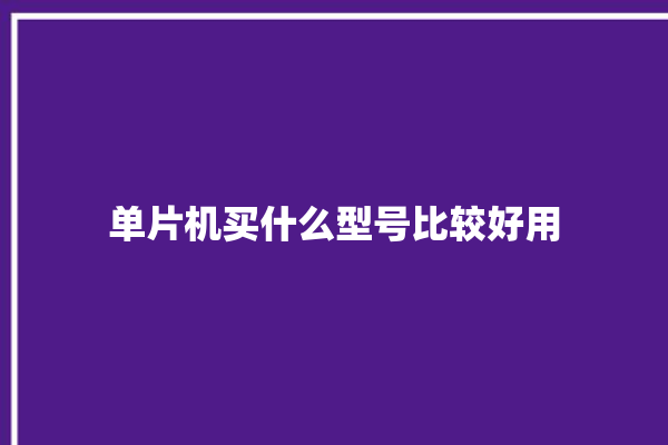 单片机买什么型号比较好用