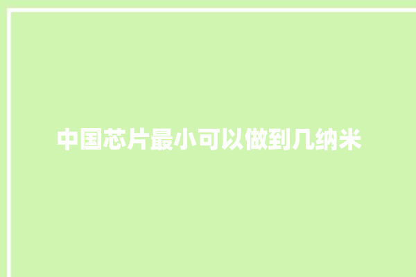 中国芯片最小可以做到几纳米