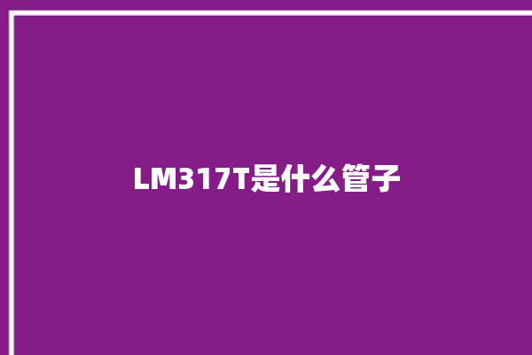 LM317T是什么管子